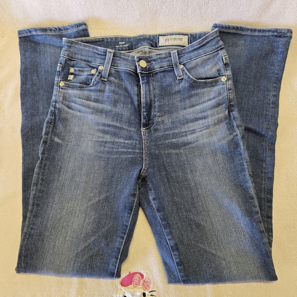Ag Adriano Goldschmied Blue Straight Leg Jeans
